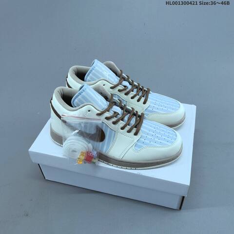 Jordan Air Jordan 1 Low White Light Blue Brown EU 36-46 Casual - Unisex (BS-66089)