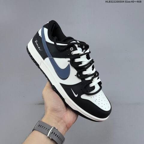 Nike SB Dunk Low Retro DIY Remake Black White Slate Blue EU 40-46 Skate Shoe - Men s BS-60528