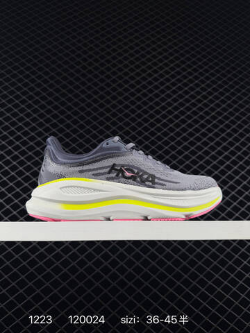 HOKA ONE ONE Bondi 9 Grey White Pink Yellow EU 36-45 Running Shoe Running Sneakers - Unisex (BS-86344)