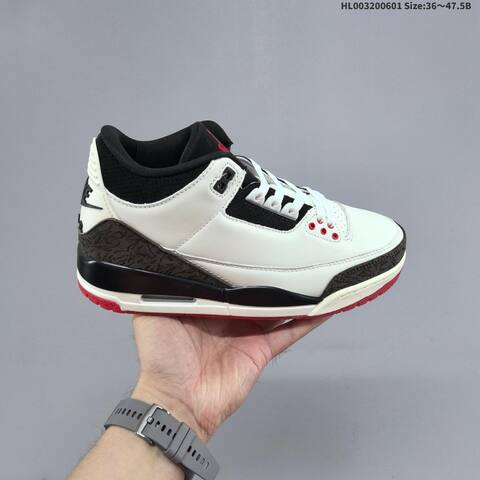 Jordan Air Jordan 3 OG White Black Red 36-47 5 Basketball - Unisex (BS-65827)