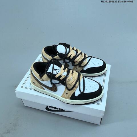 Jordan Air Jordan 1 Low Brown Black White EU 36-46 Lifestyle - Unisex (BS-65906)