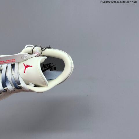 Jordan Air Jordan 1 Low Cream White With Grey And Red Accents 36 45 Casual - Unisex (BS-65830)