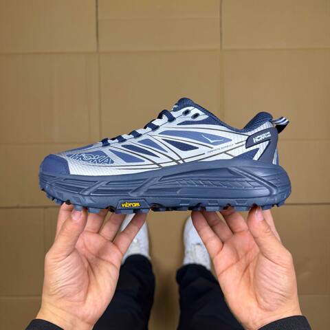 HOKA ONE ONE Mafate Speed 2 Navy Silver Trail Shoe Trail Running Sneakers (BS-86892)