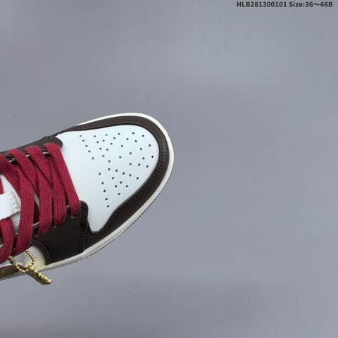 Nike Air Jordan 1 Low White Brown Red Leopard Print 36 46 Lifestyle - Unisex (BS-67141)