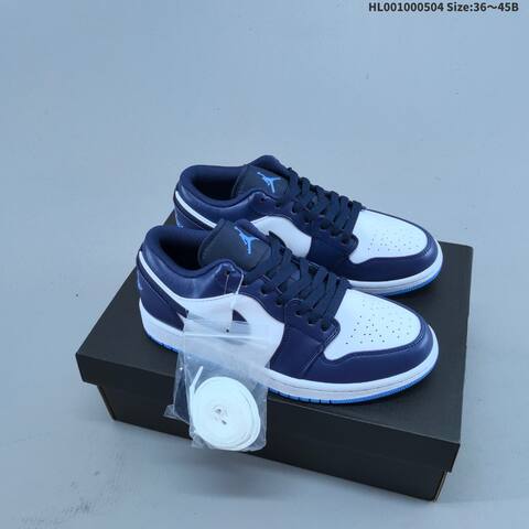 Jordan Air Jordan 1 Low Midnight Navy University Blue 36 45B Basketball - Women's (BS-66048)