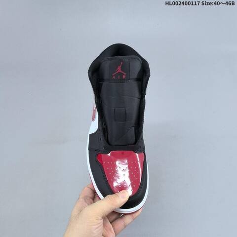Jordan Air Jordan 1 Mid Black Red White EU 40-46 Basketball - Men's (BS-66943)
