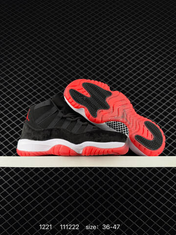 Jordan Air Jordan 11 Retro Black White Red EU 36-47 Basketball Shoe - Unisex (BS-80010)