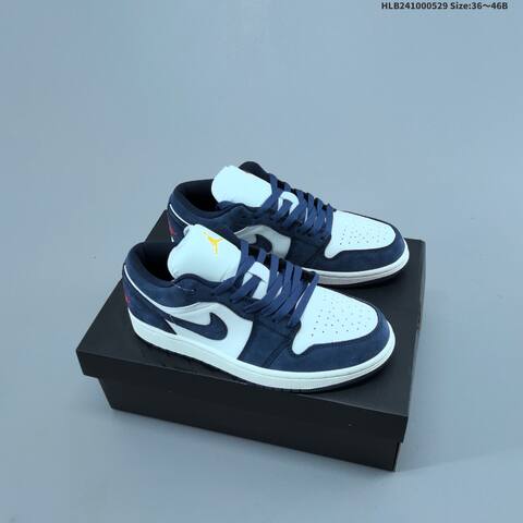 Jordan Air Jordan 1 Low Navy Blue White Light Blue Red 36-46 Lifestyle - Unisex (BS-65851)