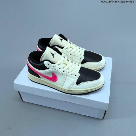 Jordan Air Jordan 1 Low White Black Pink EU 36-46 Basketball - Unisex (BS-66170)