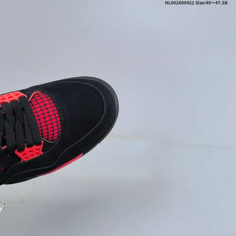 Jordan Air Jordan 4 Retro Black Red 40 47 5 Basketball - Men's (BS-66102)