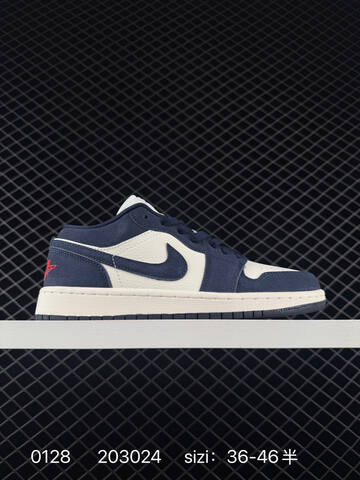 Jordan Air Jordan 1 Low Navy Blue Sail Red Yellow EU 36-46 Sneaker - Unisex (BS-79748)