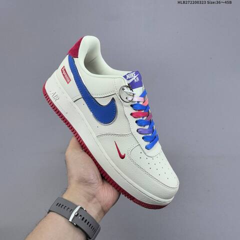 Nike Air Force 1 07 Low Supreme Off White Blue Red Purple EU 36-45 Sneaker - Unisex BS-61171
