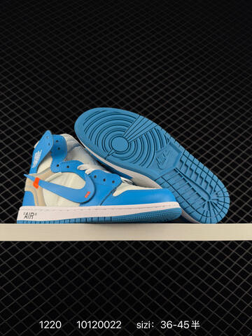 Off White x Jordan Air Jordan 1 High Off White White Light Beige Light Blue Orange EU 36-45 Sneaker - Unisex (BS-80020)