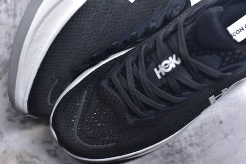 HOKA Rincon 4 Black White Grey Running Shoe Running Sneakers (BS-59407)