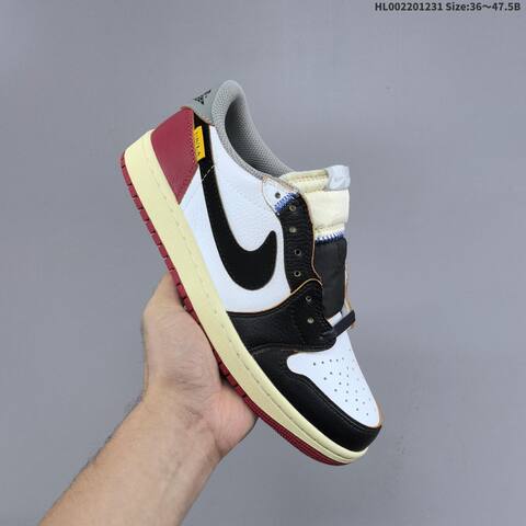 Jordan Air Jordan 1 Low x Union LA White Black Gray Red EU 36-47 5 Casual - Unisex (BS-67168)