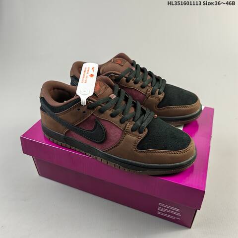 Nike SB Dunk Low Black Brown Burgundy EU 36-46 Skate Shoe - Unisex (BS-63772)