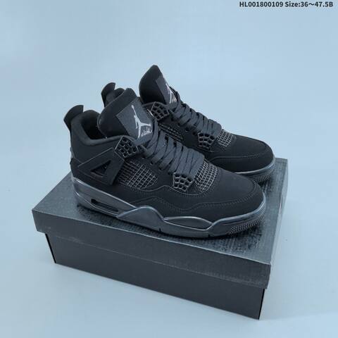 Jordan Air Jordan 4 Retro Black Cat Black 36 47 5 Basketball - Unisex (BS-67046)