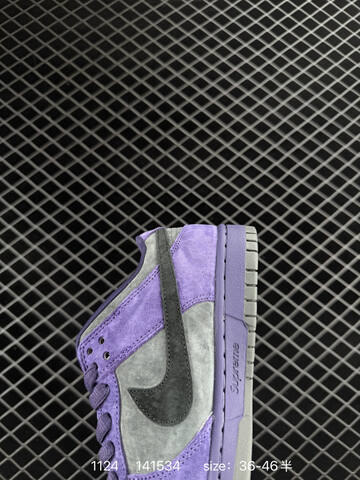 Nike SB Dunk Low x Supreme Purple And Gray With Black Swoosh 36-46 5 Skate - Unisex (BS-74035)