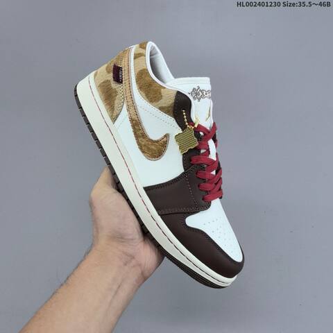 Jordan Air Jordan 1 Low Year Of The Horse White Brown Tan Red 35 5-46 Lifestyle - Unisex (BS-67183)