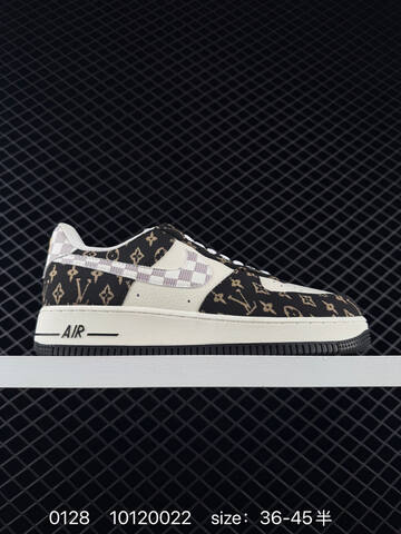 Nike Air Force 1 07 Low Black Cream Monogram EU 36-45 Lifestyle - Unisex (BS-72913)