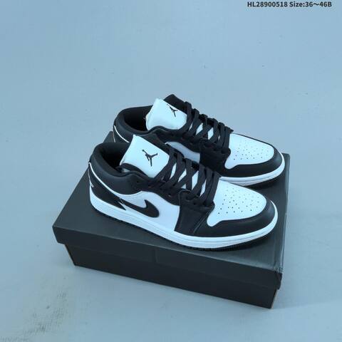 Nike Air Jordan 1 Low White Black Blue 36 46B Casual - Women's (BS-65936)