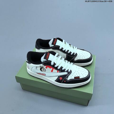Jordan Air Jordan 1 Low x Travis Scott White Black EU 36-45 Casual - Unisex (BS-66207)