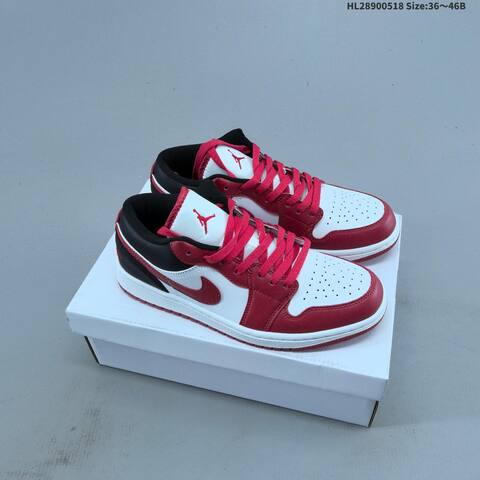 Nike Air Jordan 1 Low White Black Blue 36 46B Casual - Women's (BS-65936)