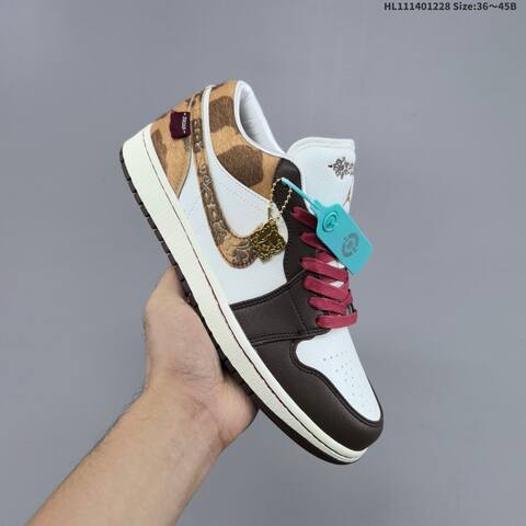 Jordan Air Jordan 1 Low Year Of The Horse White Brown Gold Burgundy EU 36-45 Lifestyle - Unisex (BS-67214)