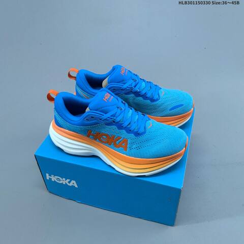 HOKA ONE ONE Bondi 8 Red Navy Yellow White Cyan EU 36-45 Running Shoe Running Sneakers - Unisex (BS-69367)