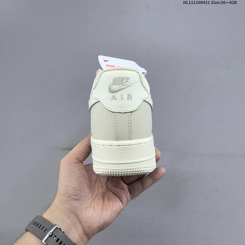 Nike Air Force 1 07 Low Light Beige Cream White EU 36-42 Sneaker - Unisex BS-60592