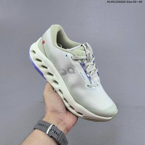 On Cloudsurfer Trail 2 WP Cream Ivory Pale Green Purple EU 36-46 Trail Shoe Trail Running Sneakers - Unisex BS-69578