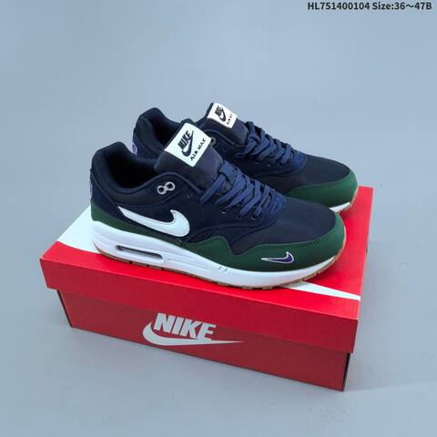 Nike Air Max 1 White Grey Blue Neon Volt Navy Green EU 36-47 Sneaker - Unisex BS-62252