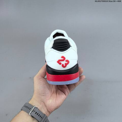 Jordan Air Jordan 5 White Red Black Ice Blue 36 46B Basketball - Women's (BS-65780)