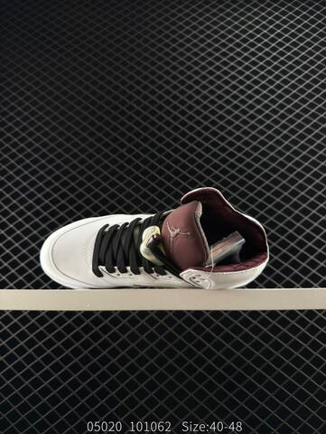Jordan Air Jordan 5 Retro High White Burgundy Black Cream EU 40-48 Basketball Shoe - Men s BS-81333