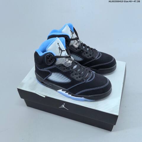Jordan Air Jordan 5 Retro Black University Blue Grey EU 40-47 5 Basketball - Men's (BS-66131)