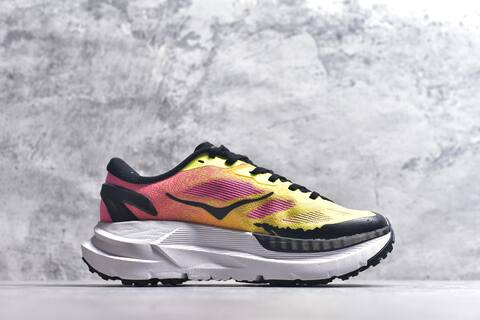 HOKA Mafate X Pink Orange Yellow Black White Trail Shoe Trail Running Sneakers BS-59418
