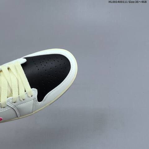 Jordan Air Jordan 1 Low White Black Pink 36 46B Lifestyle - Women's (BS-67007)
