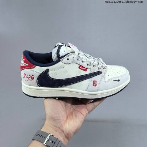 Jordan Air Jordan 1 Low Sail Light Grey Navy Red EU 36-45 Basketball - Unisex (BS-66055)