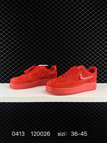 Nike Air Force 1 07 Low Triple Red Suede With Patent Red Accents EU 36-45 Lifestyle - Unisex (BS-72140)