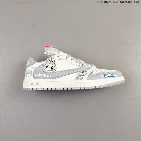 Jordan Travis Scott x Air Jordan 1 Low Sail Light Grey EU 36-45 Casual - Unisex (BS-63053)