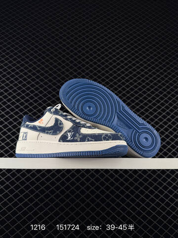 Nike SB Dunk Low Pro White Navy Blue Denim With Monogram Print 39-45 Skate - Unisex (BS-73661)