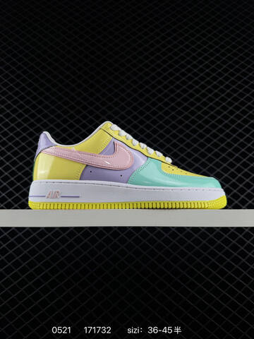 Nike Air Force 1 Low Easter IQ9706-701 White Navy Blue Light Blue Yellow Green Purple Pink EU 36-45 Casual - Unisex (BS-71318)