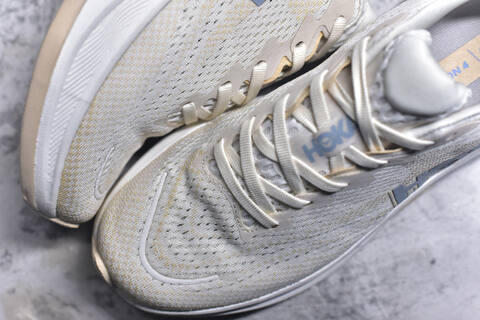 HOKA Rincon 4 White Light Blue Beige Running Shoe Running Sneakers (BS-59405)