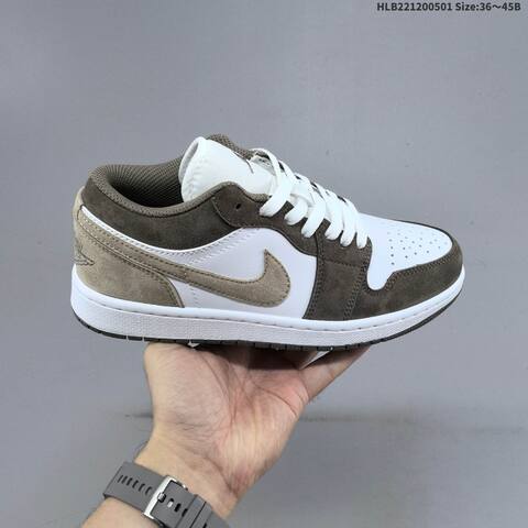 Jordan Air Jordan 1 Low 553558-046 White Brown Taupe EU 36-45 Casual - Unisex (BS-66060)