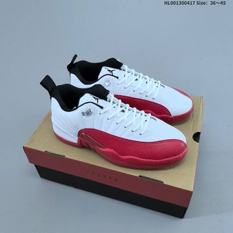Jordan Air Jordan 12 Retro Low Taxi White Black Gold 36 45 Basketball - Unisex (BS-66160)