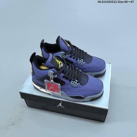 Jordan Air Jordan 4 Retro FV5029-500 Purple Black Grey Yellow EU 40-47 Basketball - Men's (BS-65899)