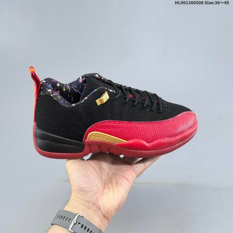 Jordan Air Jordan 12 Retro Low SE Super Bowl Black Red Gold EU 36-45 Basketball - Unisex (BS-66022)