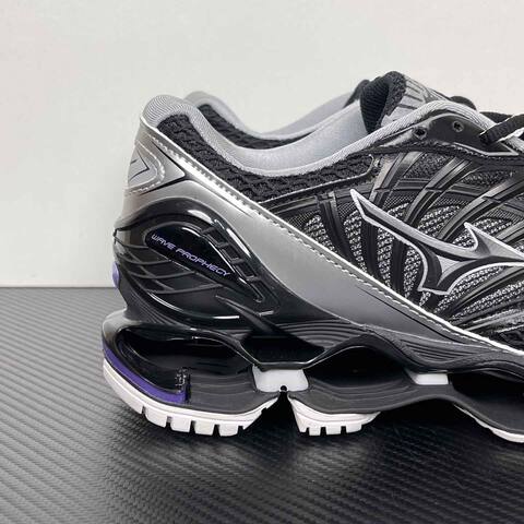 Mizuno Wave Prophecy LS Black Silver Purple White Running Shoe Running Sneakers (BS-86779)