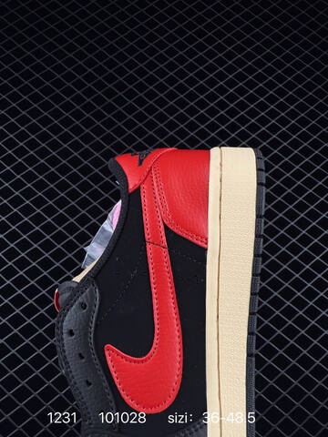 Jordan Air Jordan 1 Low OG Travis Scott x Fragment Design Black Red Cream EU 36-48 5 Sneaker - Unisex BS-79934