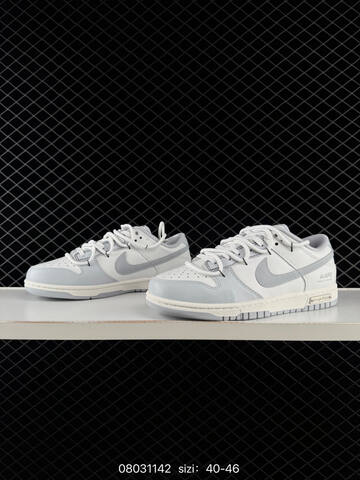 Nike SB Dunk Low White Light Grey Off White 40-46 Skate - Men s BS-69970